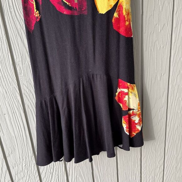 Vintage Cache Strapless Abstract Floral Midi Dress Size 4 Made in USA - Picture 4 of 9